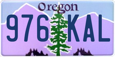 OR license plate 976KAL