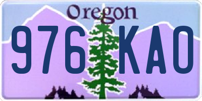 OR license plate 976KAO