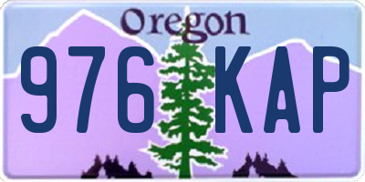 OR license plate 976KAP