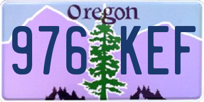 OR license plate 976KEF