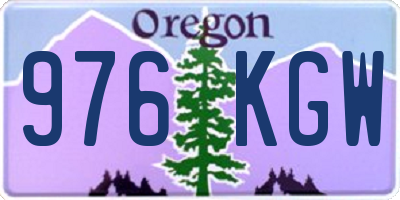 OR license plate 976KGW