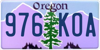 OR license plate 976KOA
