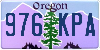 OR license plate 976KPA