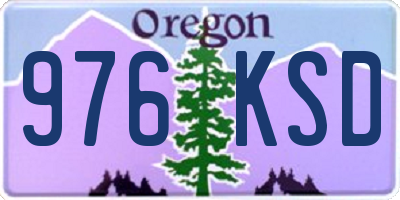 OR license plate 976KSD