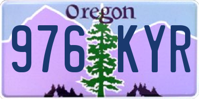 OR license plate 976KYR