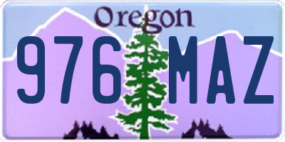 OR license plate 976MAZ