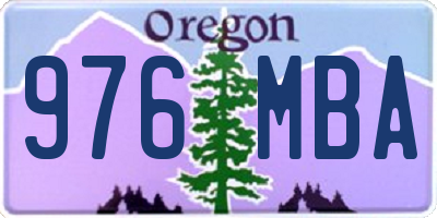 OR license plate 976MBA