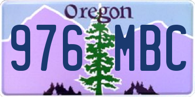 OR license plate 976MBC