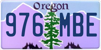 OR license plate 976MBE