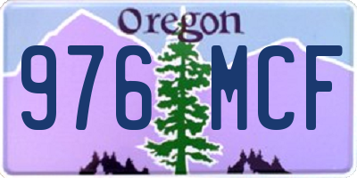 OR license plate 976MCF