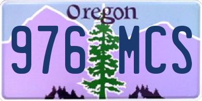 OR license plate 976MCS