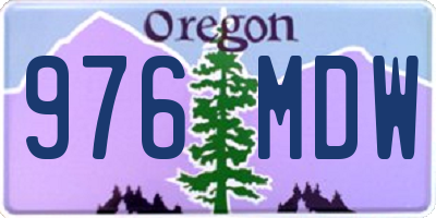 OR license plate 976MDW