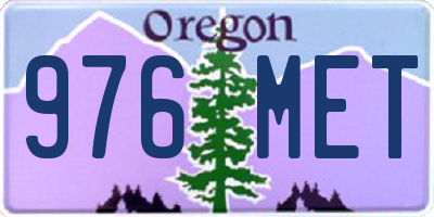 OR license plate 976MET