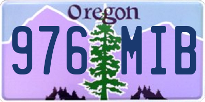 OR license plate 976MIB