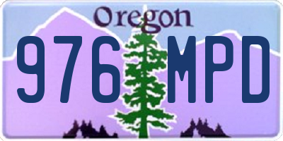 OR license plate 976MPD