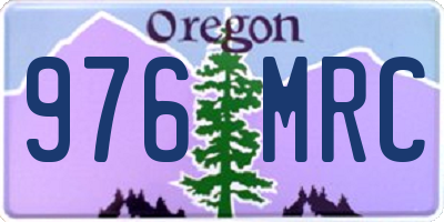 OR license plate 976MRC