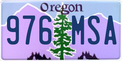 OR license plate 976MSA