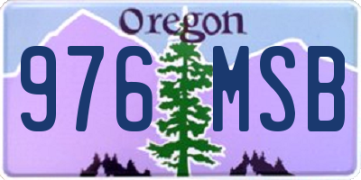 OR license plate 976MSB