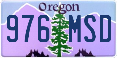 OR license plate 976MSD