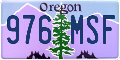 OR license plate 976MSF