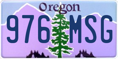 OR license plate 976MSG