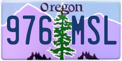 OR license plate 976MSL