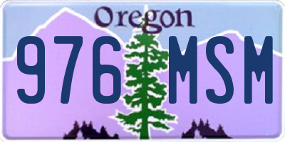 OR license plate 976MSM