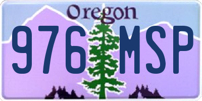 OR license plate 976MSP