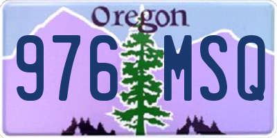 OR license plate 976MSQ