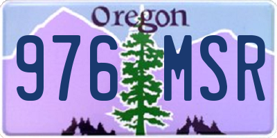 OR license plate 976MSR