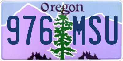 OR license plate 976MSU