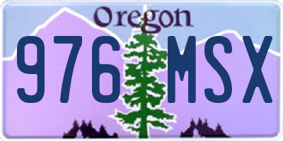 OR license plate 976MSX