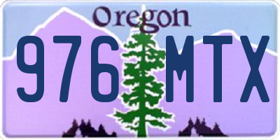 OR license plate 976MTX