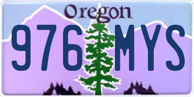 OR license plate 976MYS