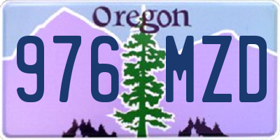 OR license plate 976MZD