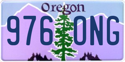 OR license plate 976ONG