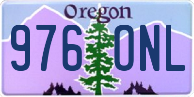 OR license plate 976ONL