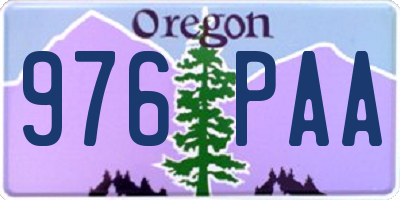 OR license plate 976PAA