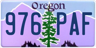 OR license plate 976PAF