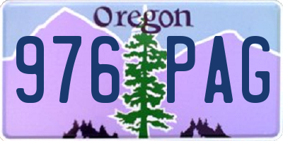 OR license plate 976PAG