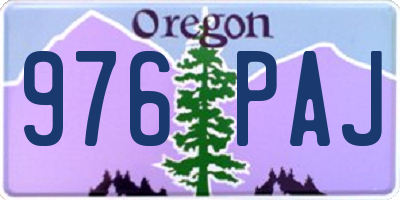 OR license plate 976PAJ