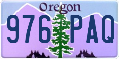 OR license plate 976PAQ