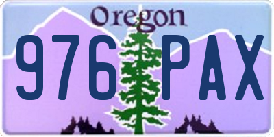 OR license plate 976PAX