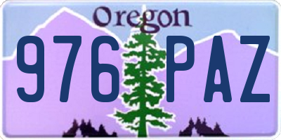 OR license plate 976PAZ