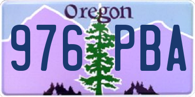 OR license plate 976PBA