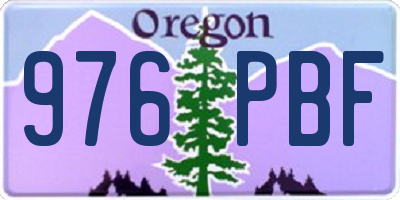 OR license plate 976PBF
