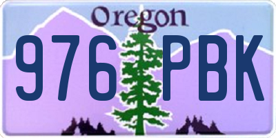 OR license plate 976PBK