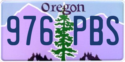 OR license plate 976PBS