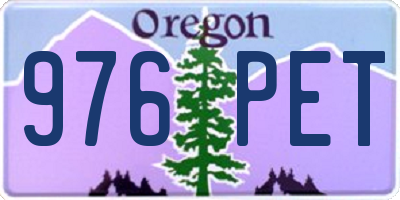 OR license plate 976PET