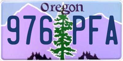 OR license plate 976PFA